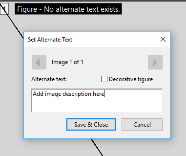 Set Alternate Text dialog box