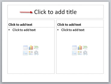 Click to add title box on a new PowerPoint slide