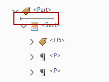 Line that indicates position when dragging a tag