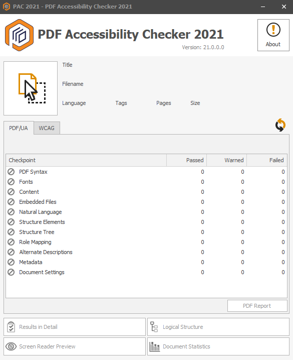 PDF Accessibility Checker with open button