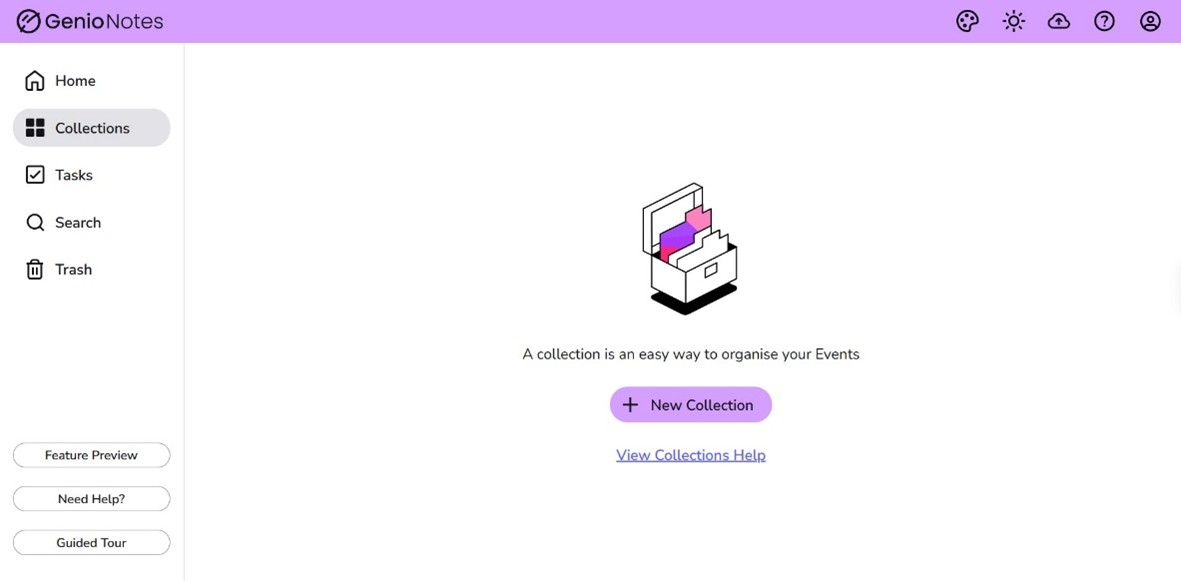Collections tab in Genio