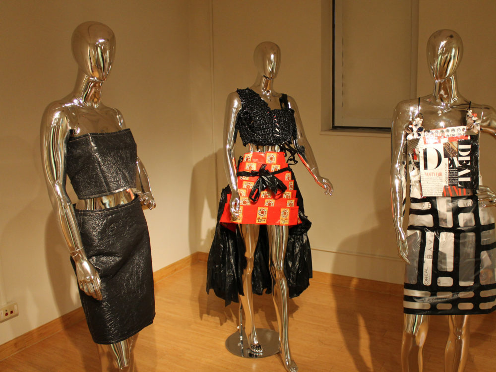 Fashions made from recycled materials