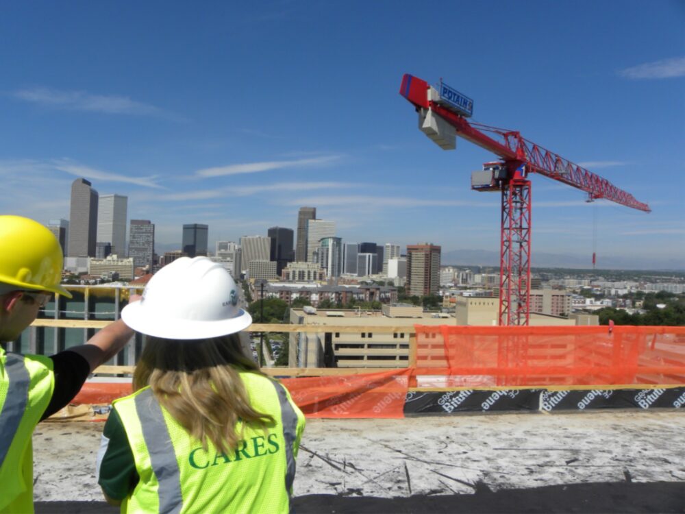 CM Students Looking at Crane