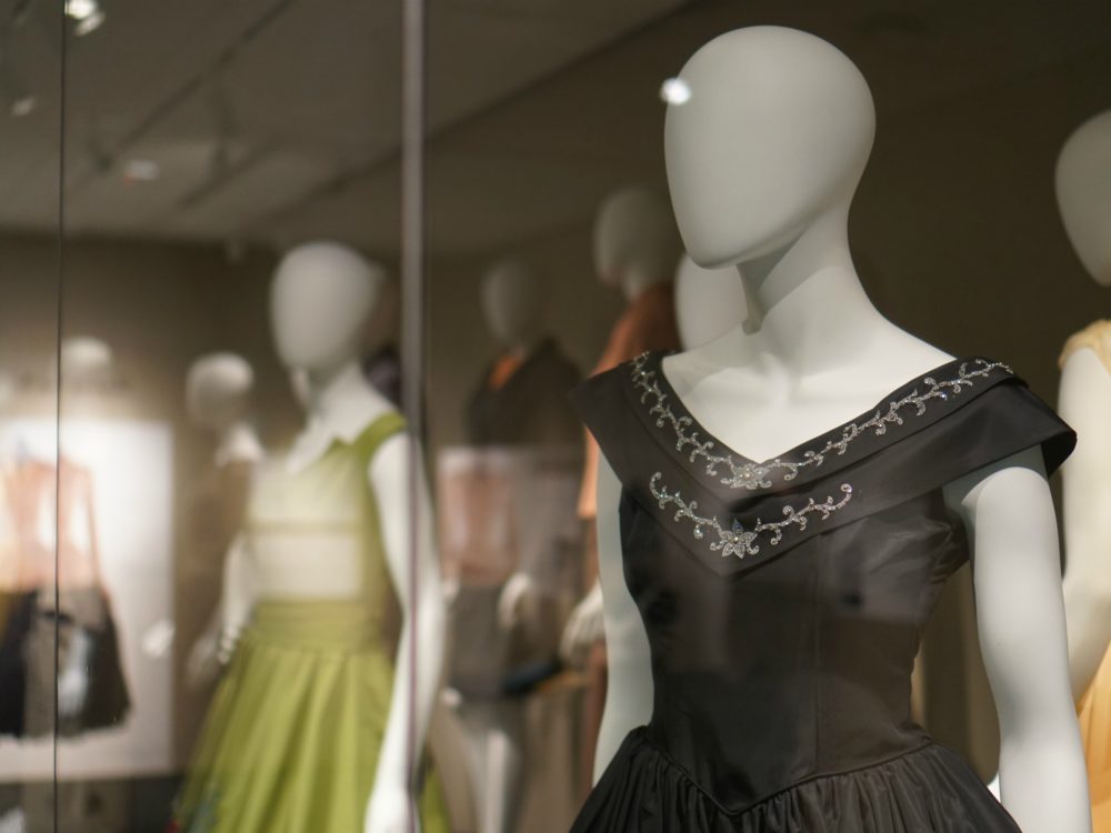 Dresses in the New Look exhibit