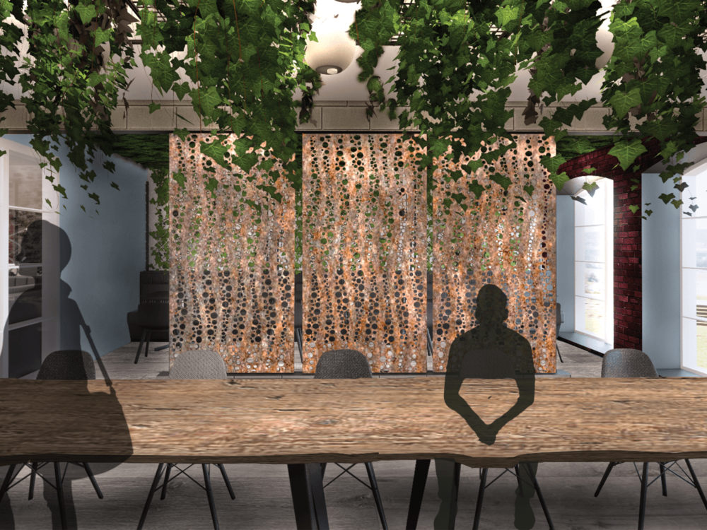 Cafe Seating in the La Maree project by Allyson Hamlyn