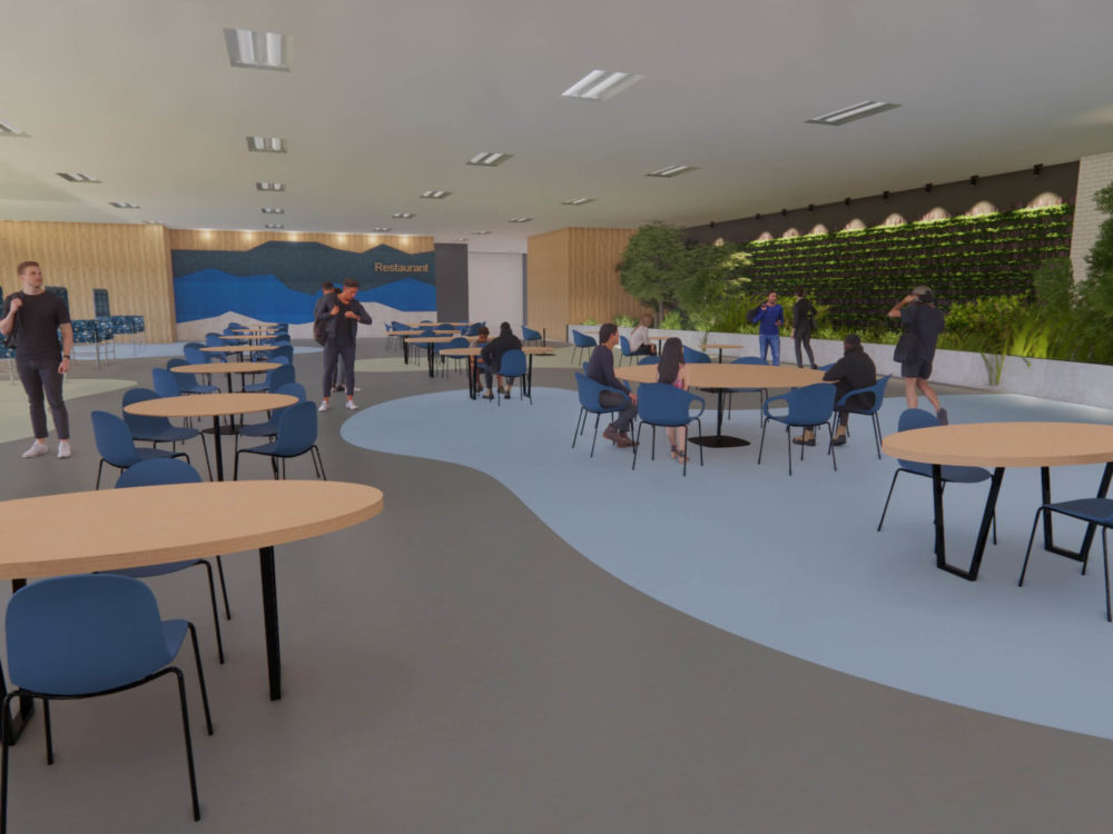 Danielle Schell Rendering of dining hall area