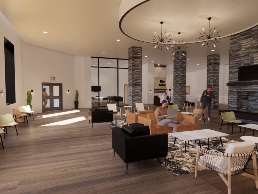 Cassidy Varone Rendering of lobby area with couches and chairs
