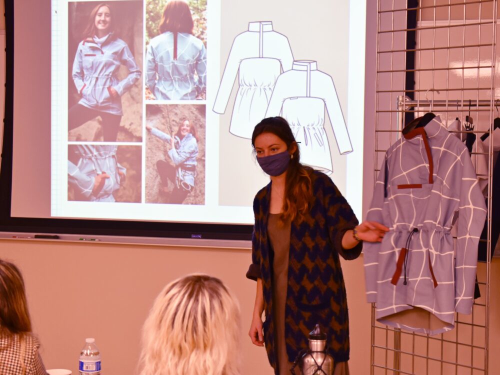 Elise Hadjis presents her apparel design and production capstone