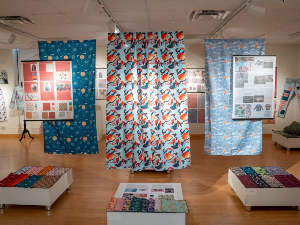 the textile exhibit in the Gustafson Gallery titled The Effect of Mindfulness Sensation