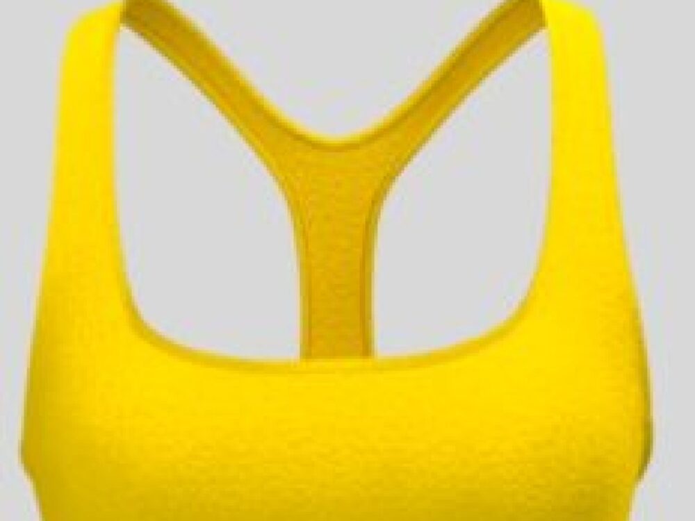 Rendering of yellow adaptive bra by Camille Binder