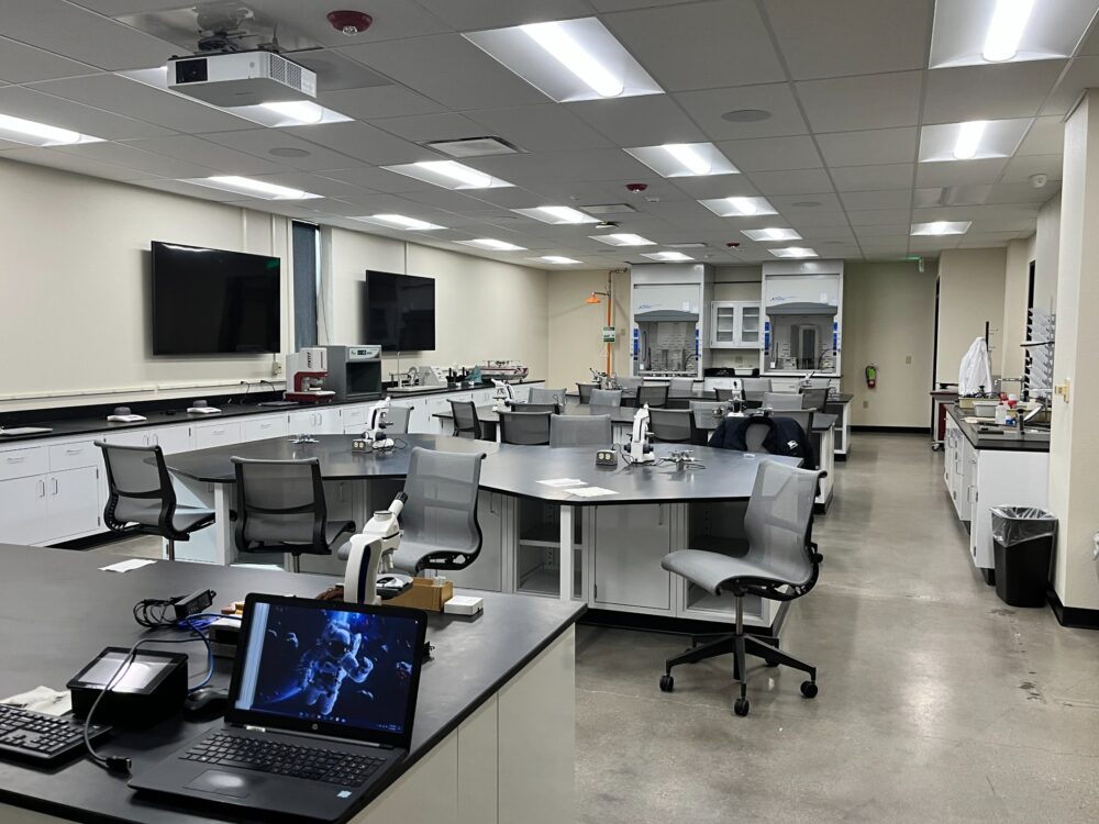 the newly renovated textile science laboratory