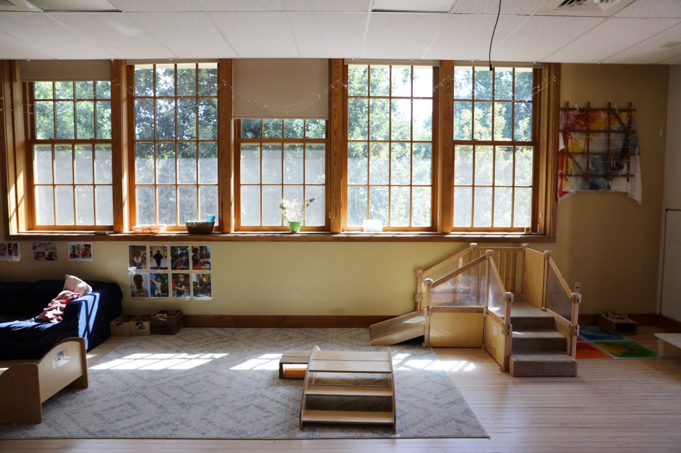 View of the windows and back wall of ECC Room 105