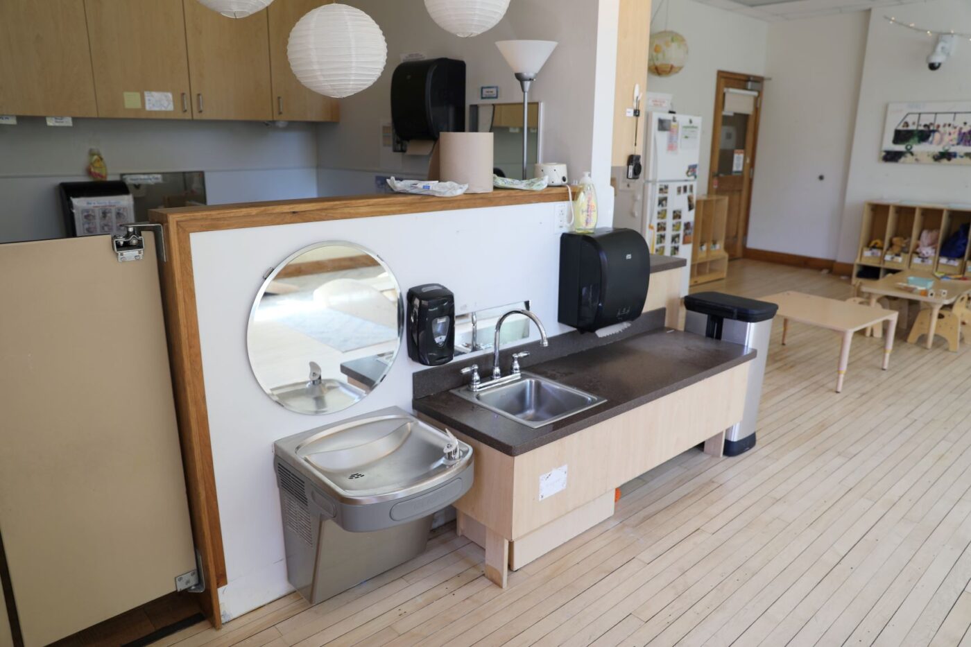 ECC 105 small sink and drinking fountain area