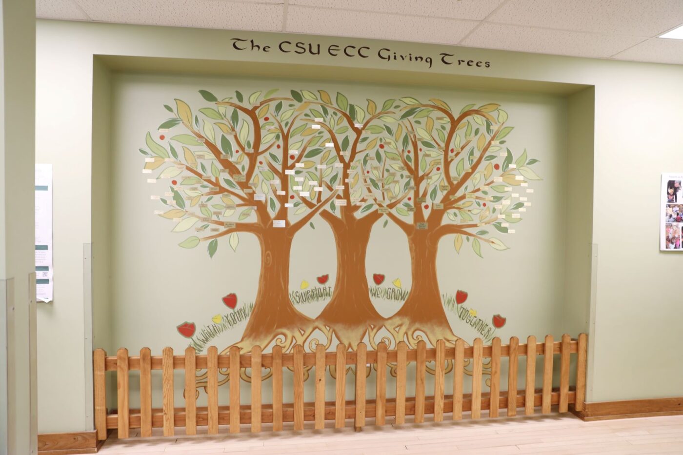Giving Tree mural painted in the ECC