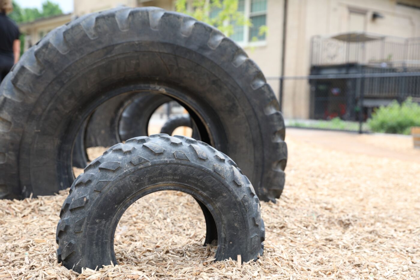 Tires forming a tunnel