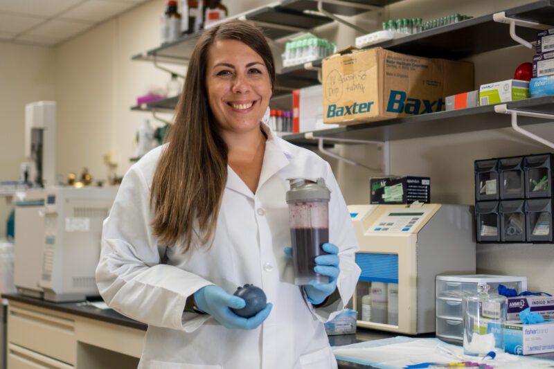 Sarah in her lab