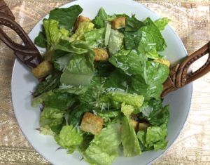 Romaine lettuce in a caesar's salad