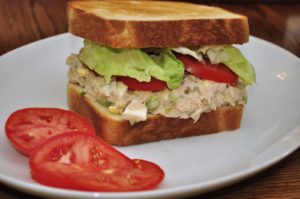 A tuna salad sandwich