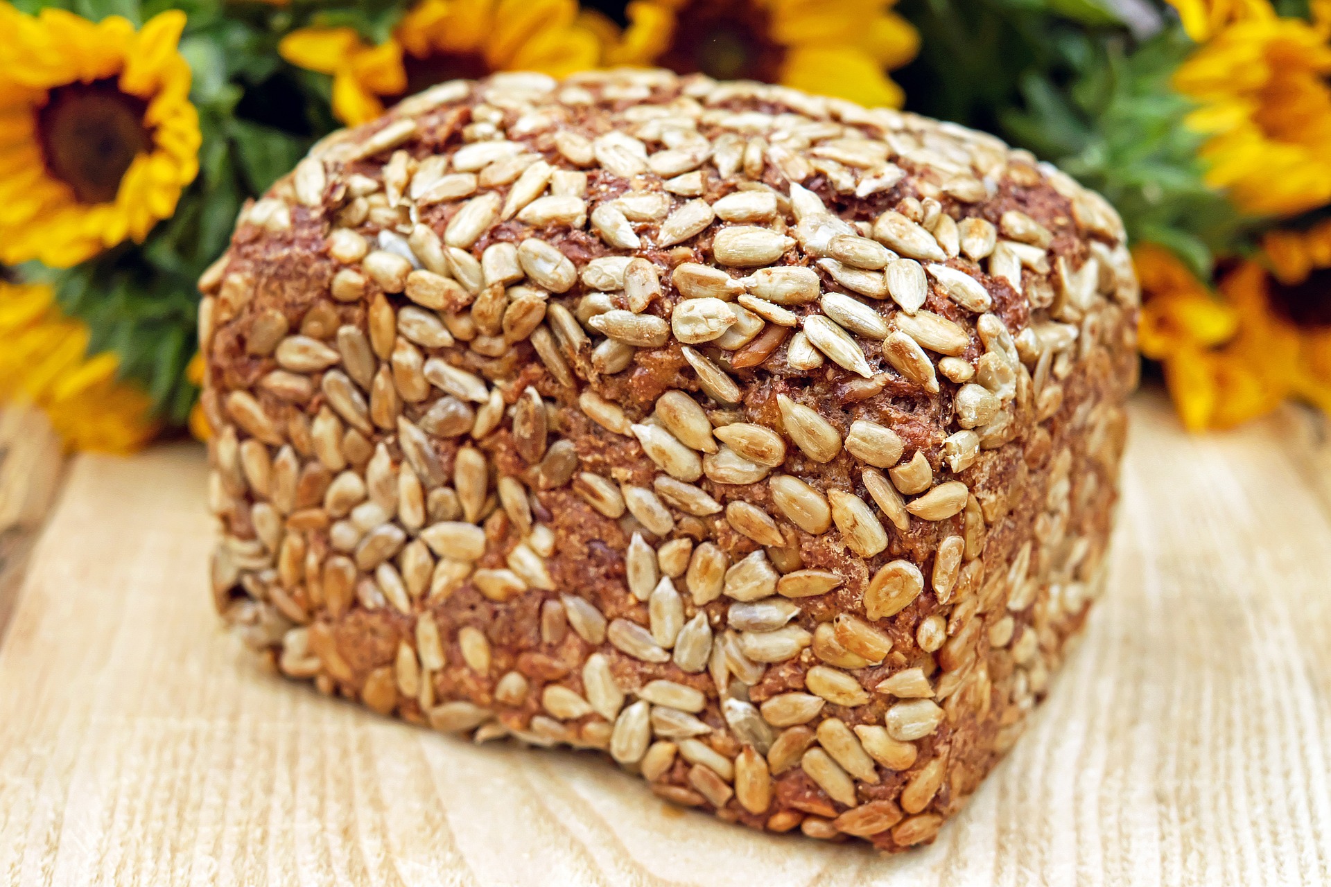 A loaf of sunflower bread