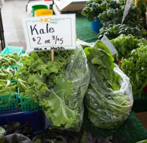 Kale for sale at an outdoor market