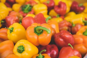 yellow, orange, and red bell peppers