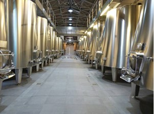 Rows of steel vats