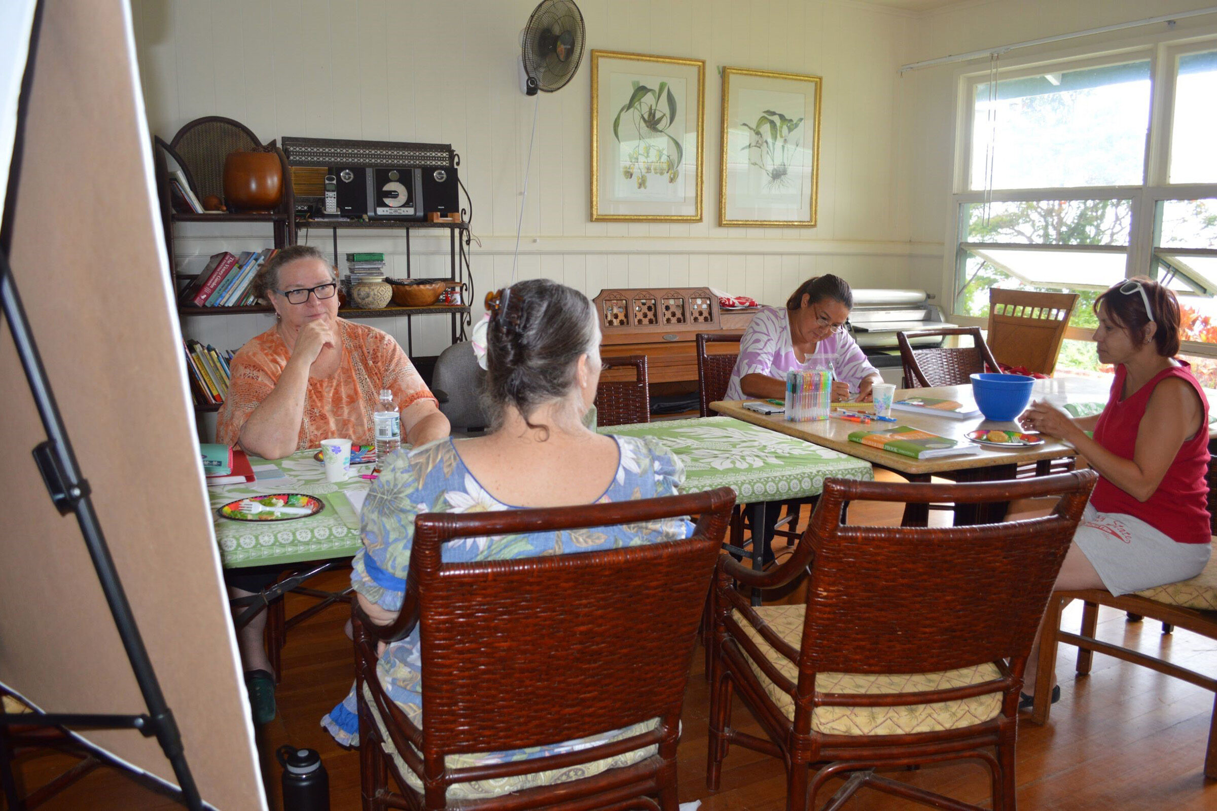Adults sitting at a table