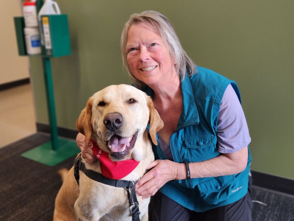 therapy dog and person
