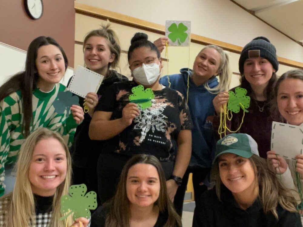 Gerontology Club with Saint Patrick's Day 4-Leaf Clovers