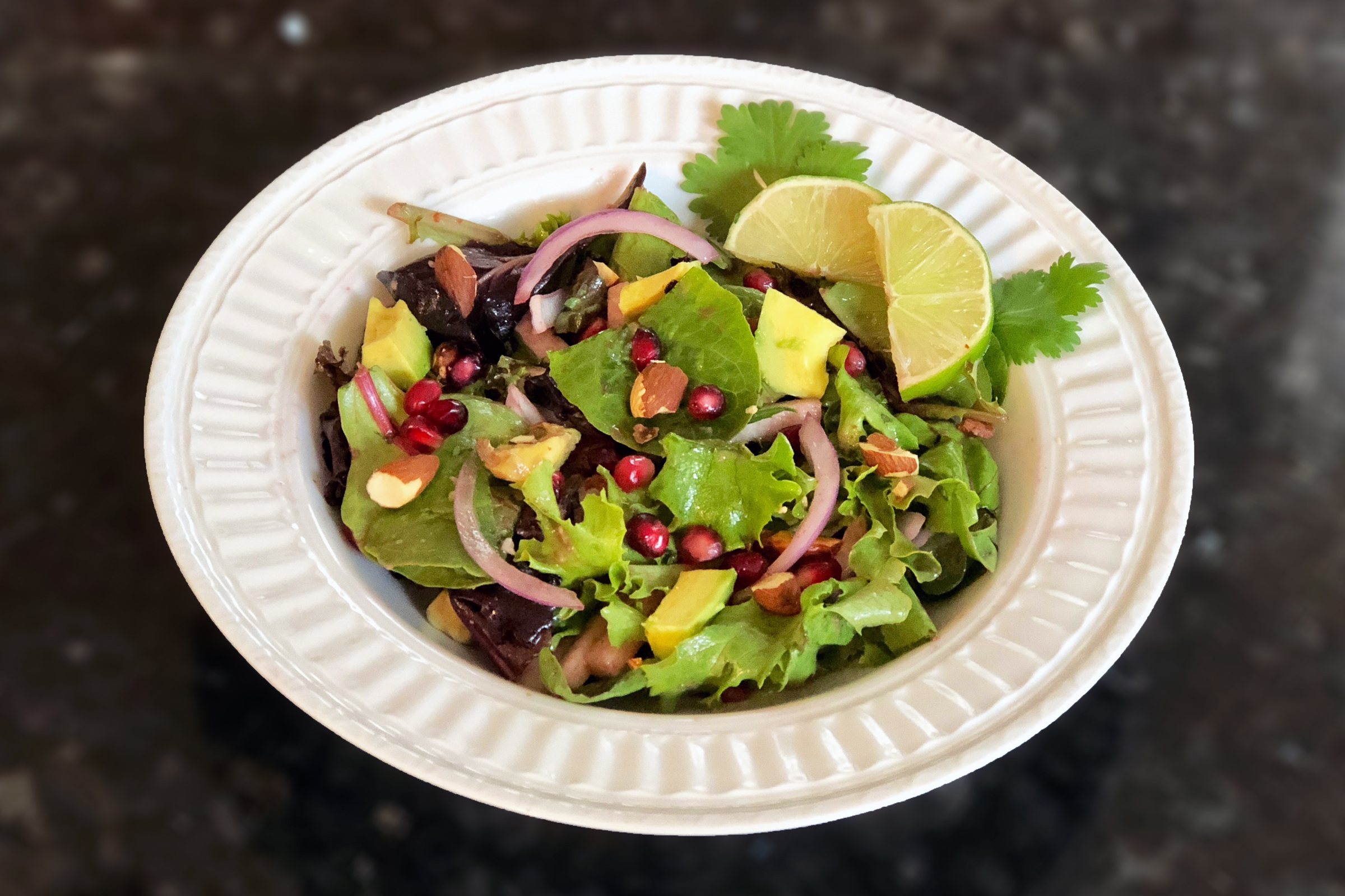 Southwestern Salad with Pomegranate-Lime Dressing