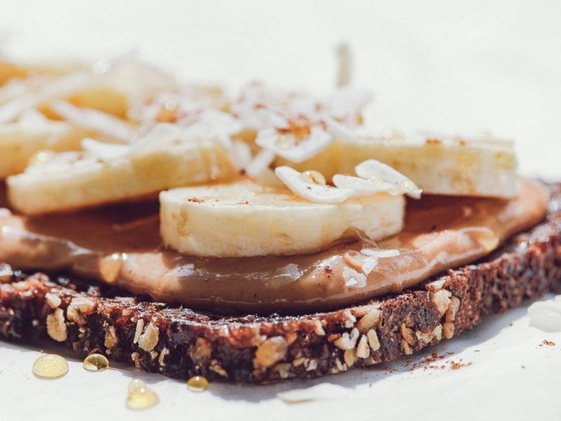 Peanut butter, banana, and coconut toast
