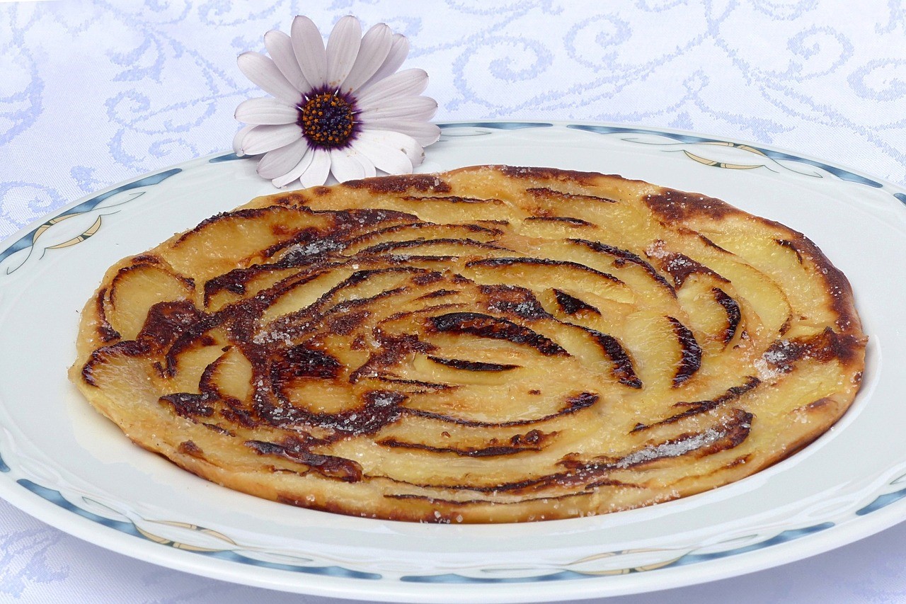 German apple pancakes on plate