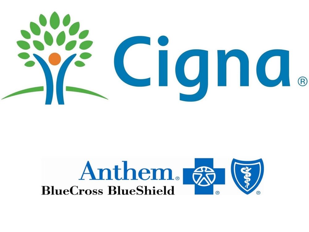 Insurance logos Cigna and Anthem
