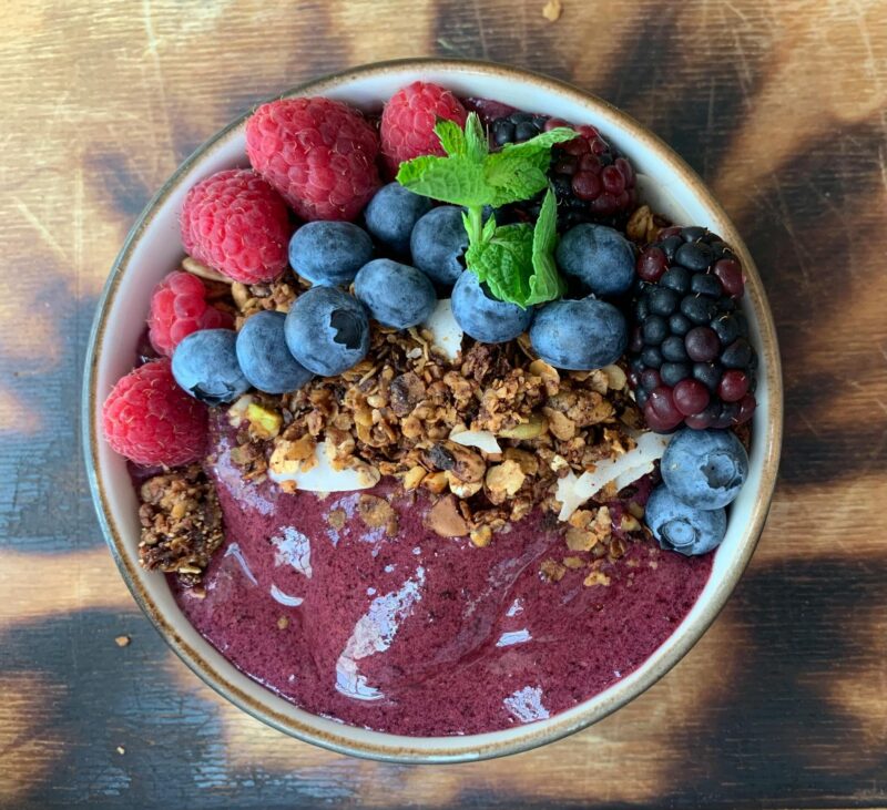 yogurt bowl with fruit and granola