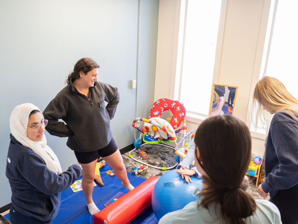 Students in a pediatric therapy space