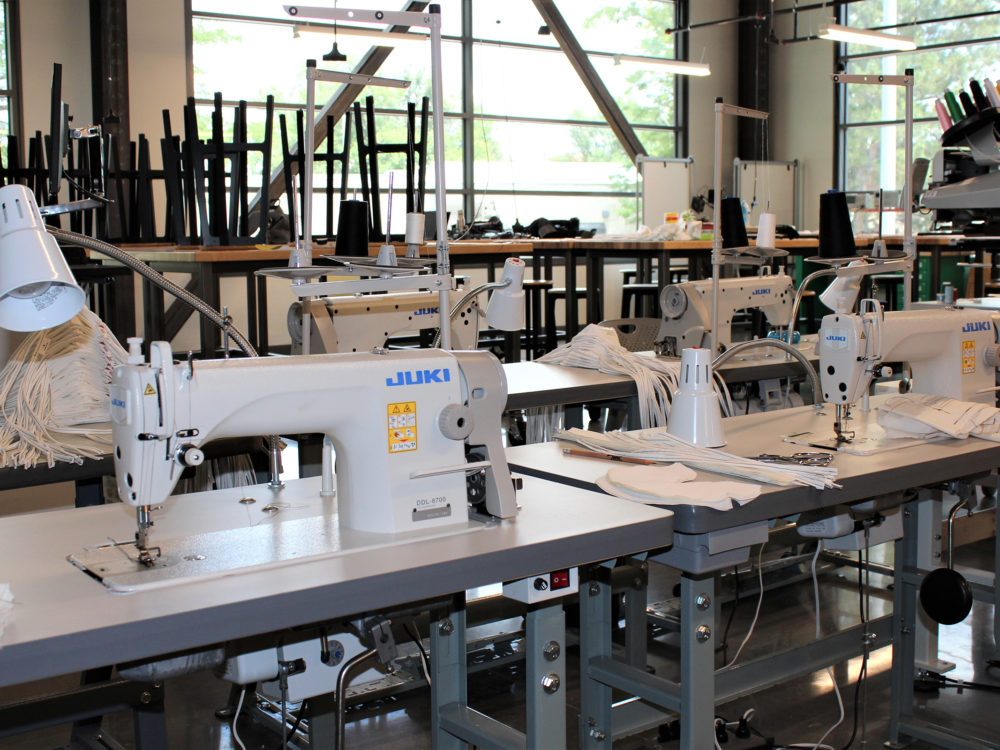 A group of four Juki sewing machines in Prototype Lab