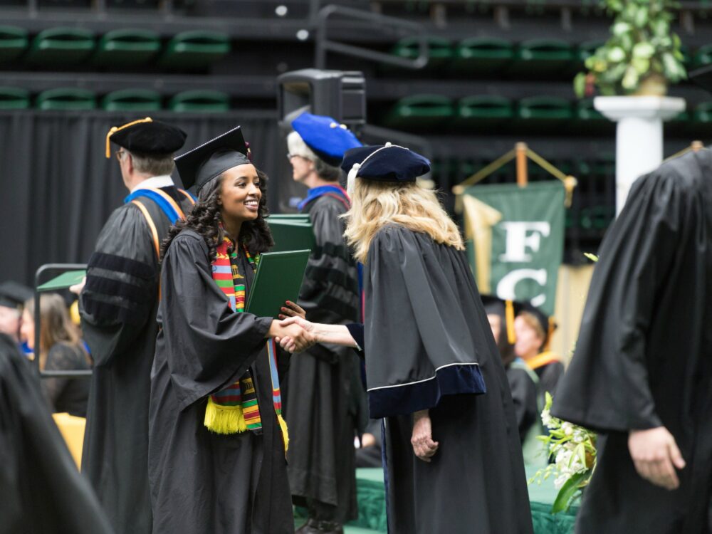 Handshake at commencement