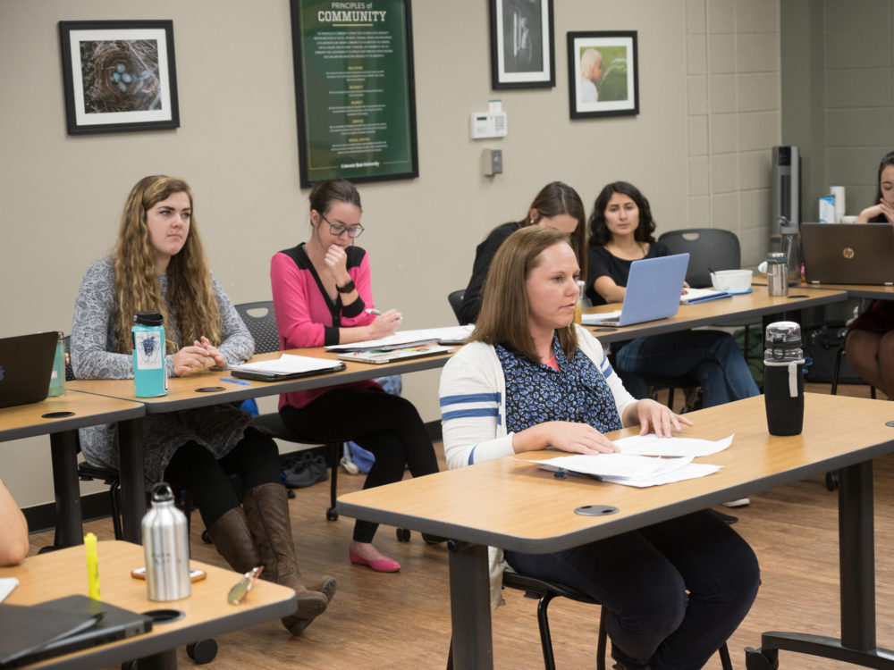 colorado state university social work students in a classroom