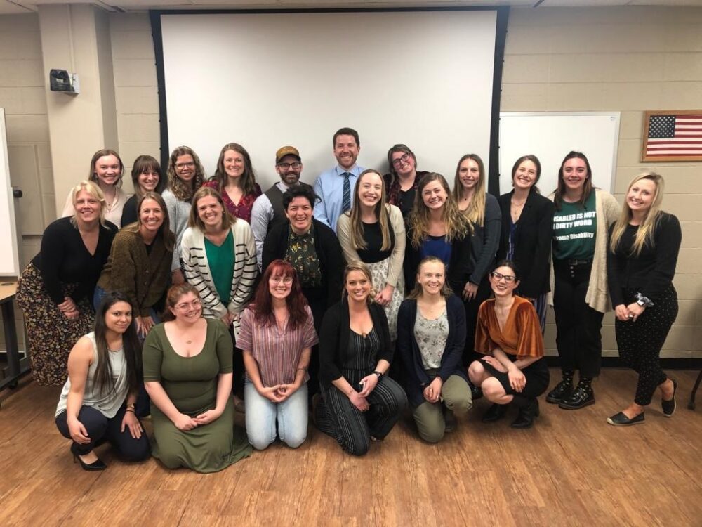 A group photo of the MSW Spring 2023 graduating cohort.