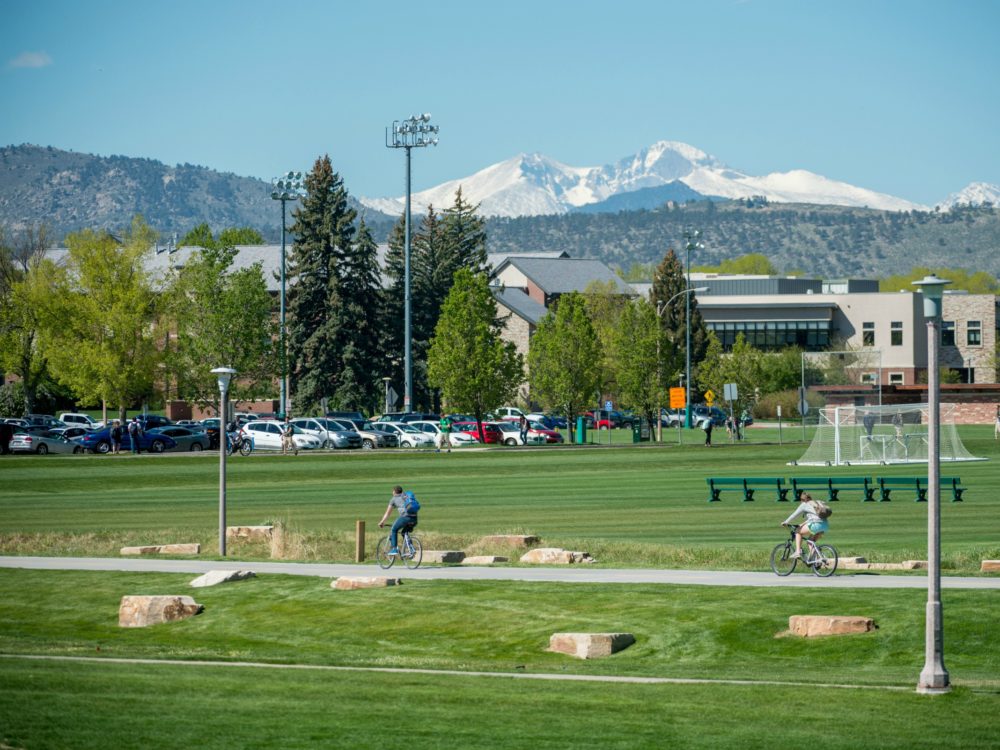 Campus with mountains in background