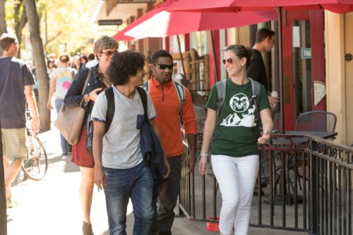 students walking in Old Town