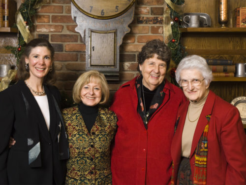 Colorado State University College of Applied Human Sciences Dean April Mason poses with former deans Nancy Hartley, Ellie Gilfoyle and Helen McHugh.