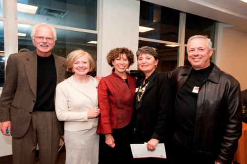 Nancy with Brian Cobb, Mike and Myra Powers, and Antigone Kotiopulos at the opening of the Avenir Museum