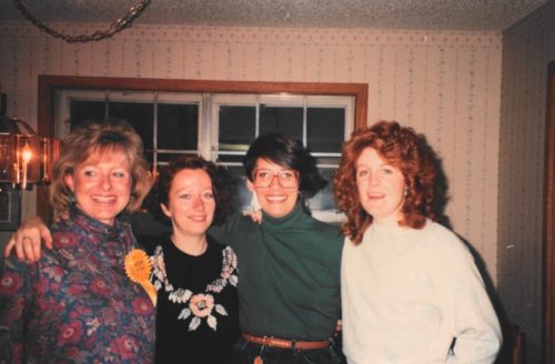 Early picture of Nancy Hartley with three colleagues