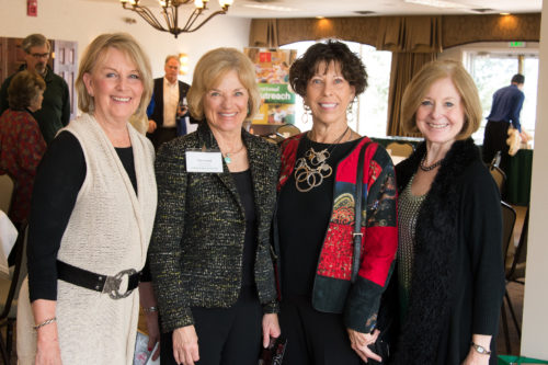 Nancy Hartley with Janelle Prussman, Pat Kendall, and Myra Powers at an event
