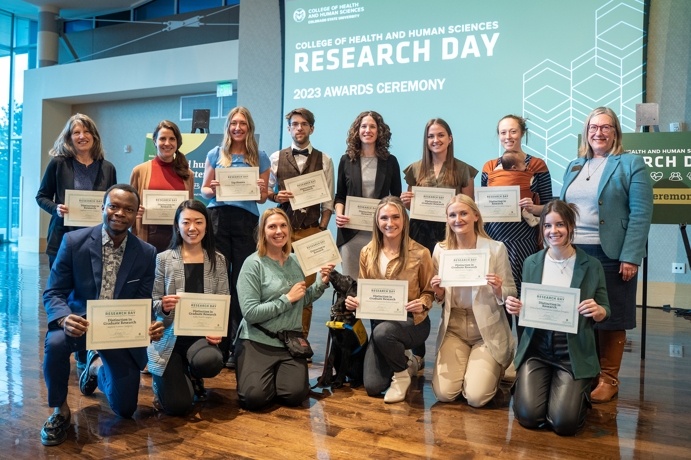 2023 Research Day Award Recipients with Dean Youngblade