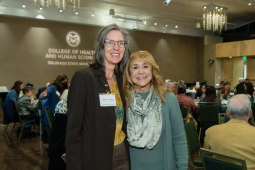 Mary Harris with Gretchen Gerding at the College of Health and Human Sciences Scholarship event