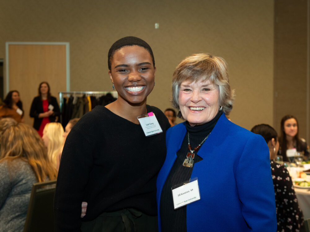 Scholarship donor with student recipient